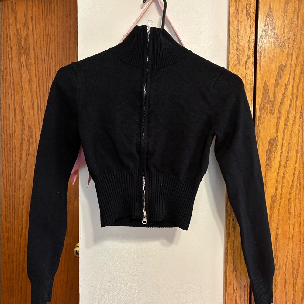 Black Zippered Women's Sweater